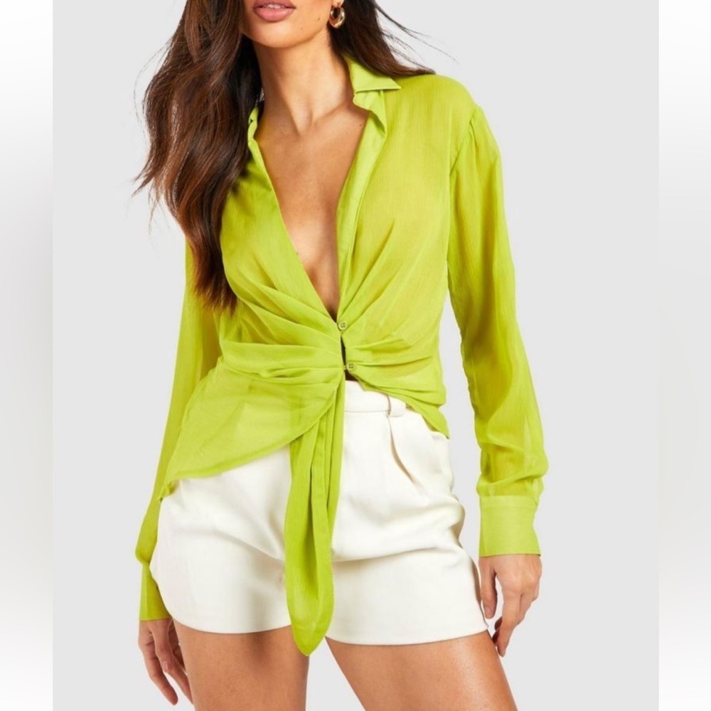 Boohoo Green Blouse Top - Picture 9 of 15